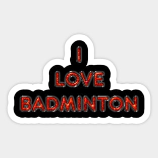 I Love Badminton - Orange Sticker